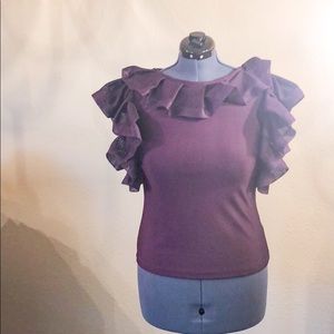 Purple ruffle top